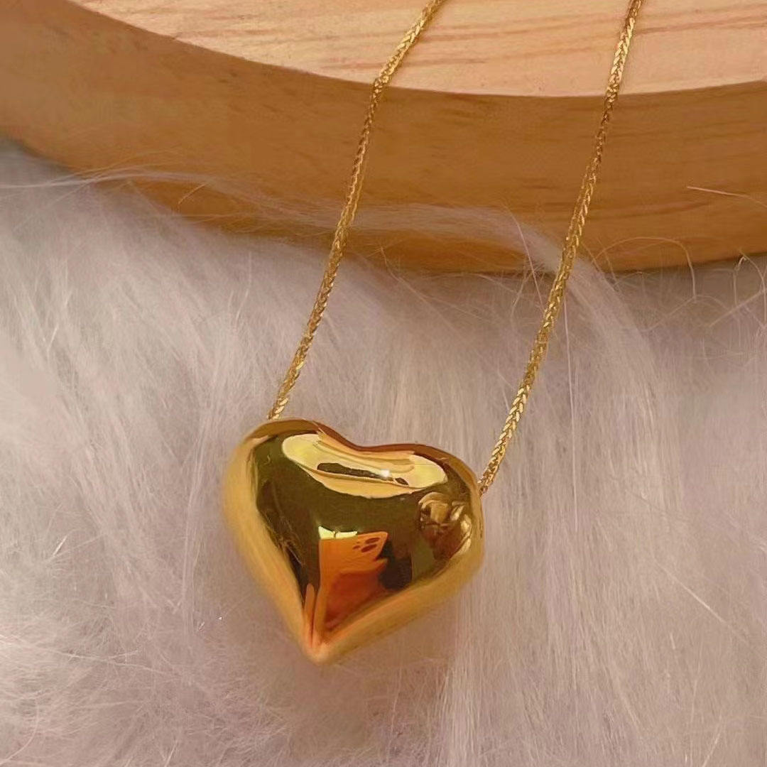 Luxury Fashion Pure 18k Gold Pendants Necklace Women Ladies Bridal Engagement Wedding Jewelry 