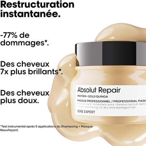 Après-shampoing à la kératine et au collagène, traitement lissant nourrissant à la protéine, lissage des cheveux, brillance, adoucissement, réparation absolue pour cheveux secs - Product Image 4