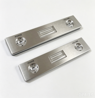 Façade d'amplificateur Hi-Fi en aluminium brossé personnalisée avec trous pour boutons de puissance et de volume, marquage laser, panneau de commande audio