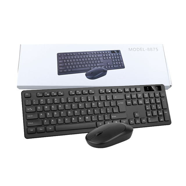Professional 2.4G Wireless Mouse Combo Full Size Chocolate Slim Design Ergonomic Wireless Mouse Keyboard Set 1200 DPI
