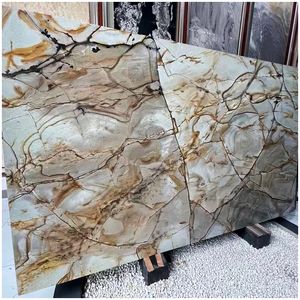 לוח קוורציט רומא כחול טבעי יוקרתי עם ורידים קריסטליים ללובי של מלון יוקרה ולמשטח שולחן למטבח - Product Image 3