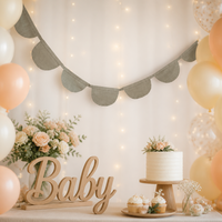 Guirlande de Bannière Bébé en Coton Double Gaze Premium, Souple et Respirante, Décoration de Crèche, Drapeau Pennant, Anniversaire, Couleur Personnalisée, OEM ODM
