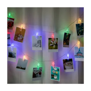 2024 New 1.5m LED Photo Clip Light String Battery Operated Hanging Photo Light Clip