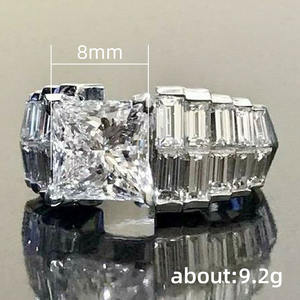 Anello con Diamante Taglio Principessa F1496, Pietra Naturale, Gioiello Classico da Donna per Fidanzamento - Product Image 5