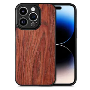 Custodia per telefono con venature del legno con custodia in legno impiallacciato per fotocamera per iPhone 13Pro 14 12 11 XS XR XS MAX