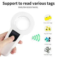 Lector de Microchip para Animales (Ovejas/Gatos/Perros) - Material Plástico Blanco, Frecuencia 134.2kHz, Distancia de Lectura 0-3m, Tarjetas Inteligentes