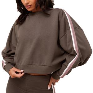 Conjunto de Pantalones Largos de Algodón Tejido Personalizables con Sudadera de Manga Larga y Cintura Alta que Deja Ver el Ombligo, Casual, Impermeable y de Secado Rápido - Product Image 2