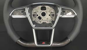 Volante de Coche Personalizado de Fibra de Carbono y Cuero Perforado con Logotipo Personalizado para <span class=keywords><strong>Audi</strong></span> A3/A4/A5/A6/A7/A8/Q3/Q5/Q7/R8/RS3/Serie RS - Product Image 4