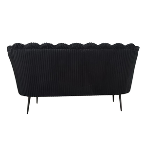 Sofá de Tela de Pana Negra de Una Plaza, Sillón Moderno para Sala de Estar, Tapizado Suave, Hecho en Indonesia - Product Image 3