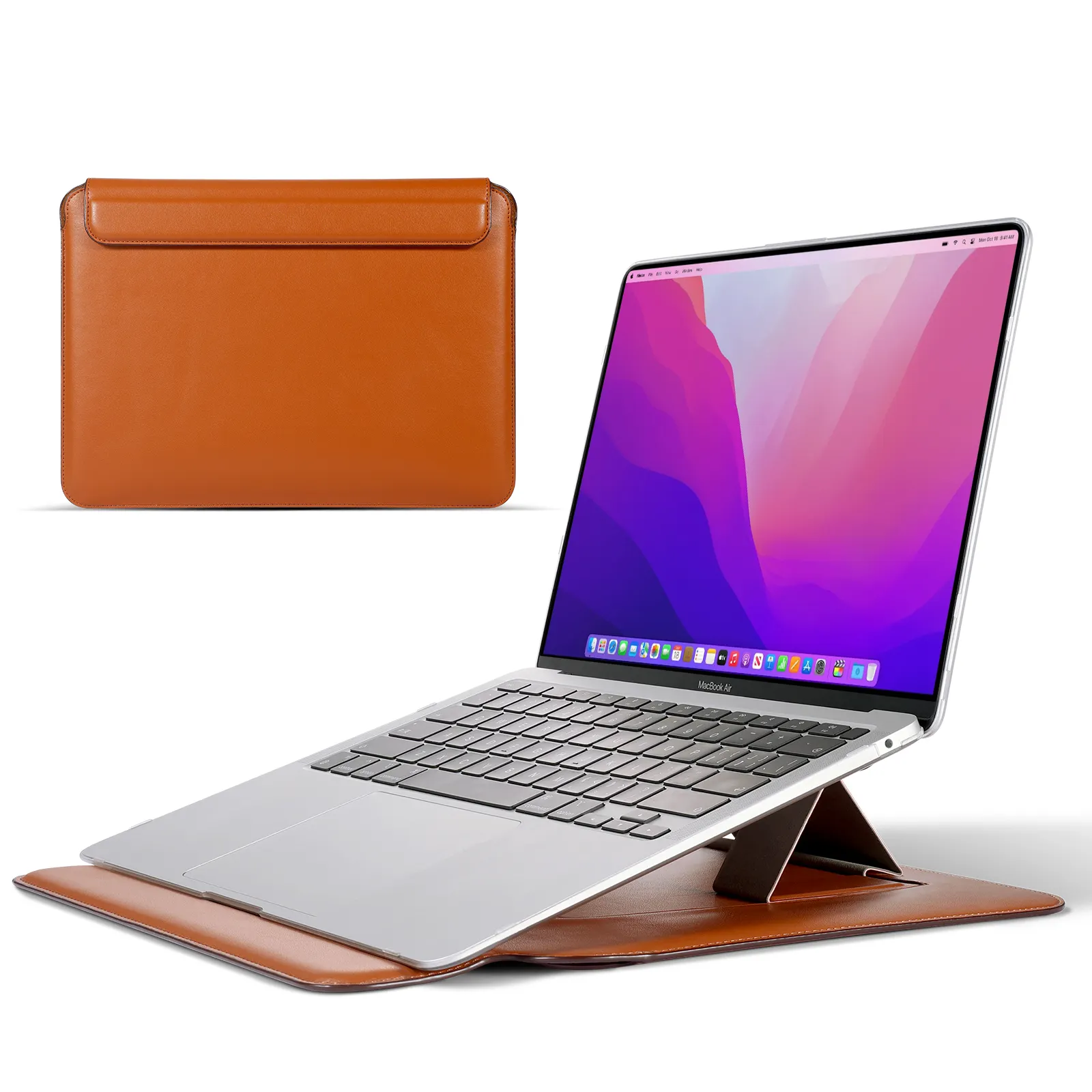 Most Popular Flexible Stand Laptop Bag Soft Sleeve For Macbook Air m2 Laptops Sleeve Bag Case With Foldable Stand macbook cover