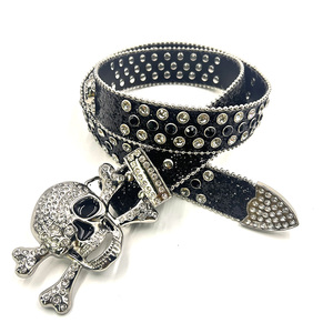 Ceintures larges western pour femmes en <span class=keywords><strong>cuir</strong></span> PU blanc coloré, ornées de clous, de strass, de perles et de rivets, avec nom, en alliage et cristal, pour usage quotidien - Product Image 3