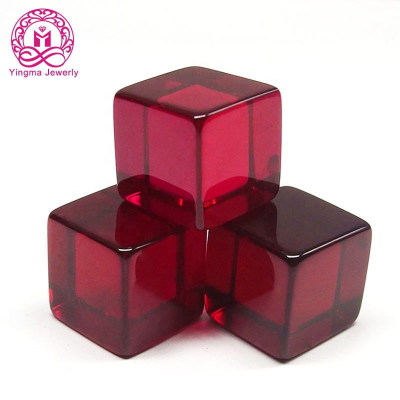 Lab Created Ruby Stone 5# Corundum Cube - Synthetic Ruby