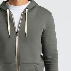 Veste à capuche zippée personnalisée en tissu éponge uni polyester/coton, style vintage, saison automne, <span class=keywords><strong>marque</strong></span> ODM - Product Image 3