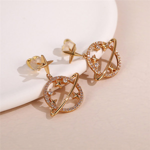 Orecchini Pendenti a Forma di Pianeta per Donne, Eleganti Accessori per Uso Quotidiano - Product Image 3