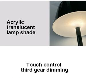 Modern Portable Cordless <b>LED</b> <b>Table</b> Lamp USB-C Rechargeable Battery Iron Dimmable Touch Sensor Aluminum Metal Shade Reading Room - Product Image 6