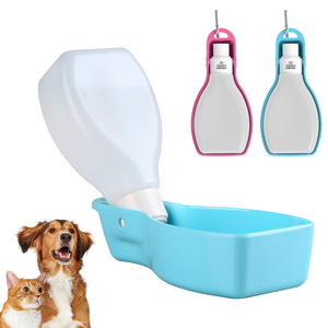 Kind Portable Modern Pet Water Bottle with Bowl for Dogs Cats Outdoor Travel Use <b>Plastic</b> Design - Product Image 1
