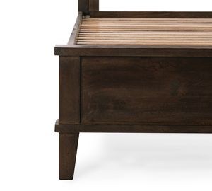Cadre de lit moderne minimaliste en bois massif, taille King ou Queen, lit plateforme personnalisé pour chambre principale, mobilier d'hôtel, villa, maison - Product Image 5
