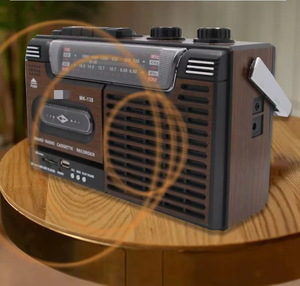 เครื่องเล่นเทปพกพาแบบคลาสสิค รุ่นใหม่ล่าสุด พร้อมวิทยุ AM FM SW ระบบถอดรหัสเสียง ลำโพงไร้สายบลูทูธ สีน้ำตาล - Product Image 2