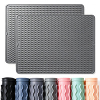 Tapis de séchage de vaisselle en silicone durable sans BPA avec support antidérapant en caoutchouc, gadget de cuisine résistant à la chaleur pour la vente en gros