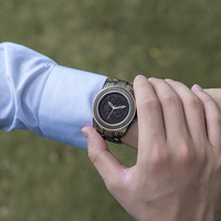 Montre à quartz pour homme de haute qualité, nouveau design, mouvement japonais en bois, chronographe de luxe avec pièce de monnaie antique, coffret cadeau