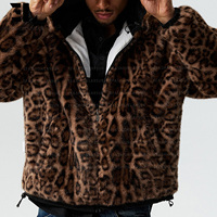 Veste bomber réversible en fausse fourrure léopard LARSUR Custom Factory, veste tactique utilitaire courte, veste de pilote en nylon satiné patchwork