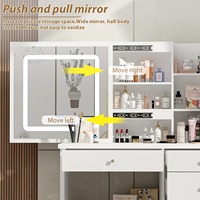 Ensemble de table de maquillage de haute qualité personnalisé avec miroir coulissant et tabouret rembourré