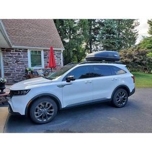 Barres transversales de toit noires Kia Sorento X-Line, support métallique sur rail surélevé, 2021 et plus, porte-bagages - Product Image 6