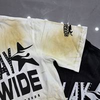 T-shirt Homme en Coton de Haute Qualité, Design Peinture Éclaboussée Effet Délavé Acide, Détails Effet Usé et Troués, Personnalisation Hot Diamond