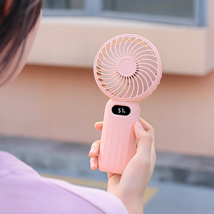 Factory Speed Display Portable Hand Rechargeable Promotion Advertising Handheld Suitable Outdoor Office Mini Usb Chargeable Fan