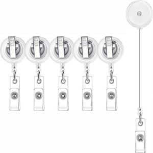 Porte-badge rétractable transparent X57 avec pochette rotative, clip dorsal, attache pour badge d'identification, clip crocodile, portable pour le bureau - Product Image 2