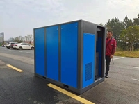 Compresseur d'air à vis à deux étages à vitesse variable PM Airking, certification CE, 300 CV, 220 kW, pour l'industrie textile et du ciment