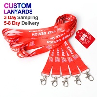 High Quality Custom Logo Eco-Friendly Polyester Fashion Neck Strap Lanyard with Hook Custom Lanyards Country Keychain