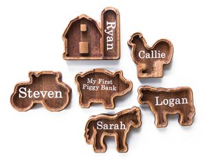 Tirelire Vache en Bois Personnalisable pour Enfants, Décoration de Crèche Thème Ferme, Meilleure Vente - Product Image 4
