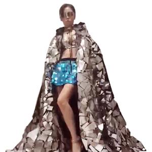 กระจกเงินเสื้อคลุมเต้นรำเครื่องแต่งกายผู้หญิง <span class=keywords><strong>GoGo</strong></span> ชุดผู้ชายบาร์ Rave ไนท์คลับกระจกแสดงชุดเสื้อผ้า - Product Image 2