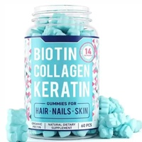 Complément Alimentaire Végétalien en Gummies pour Cheveux, Peau et Ongles, Biotine pour la Croissance Capillaire, Certifié HALAL, Étiquette OEM