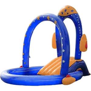 Piscine gonflable pour enfants de haute qualité, portable, d'été, pour l'extérieur, en PVC, avec <span class=keywords><strong>toboggan</strong></span>, épaisseur 5 mm, marque WATERHAN, garantie 1 an - Product Image 1