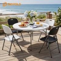 Chaise pliante commerciale en métal et table haute en plastique pour mariage et fête – Tables et chaises en plastique en gros