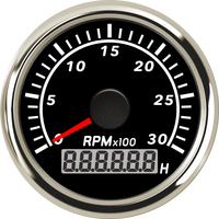 Tachometer Mesin Diesel IP67 Tahan Air 52 mm untuk Mobil, Truk, Kapal Laut, Kapal Pesiar, dengan Penghitung Jam Kerja 3K RPM