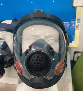 Máscara de extinción de incendios de silicona de gas ácido-alcalino de cara completa de gran visión, respirador protector transfronterizo para pintura en aerosol - Product Image 5