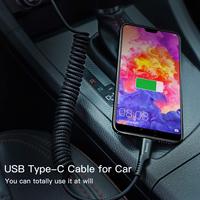 Câble USB Type-C rétractable (0,9 m) à chargement rapide et transfert de données haute vitesse pour S10/S9/S8/Note 9/8 Moto