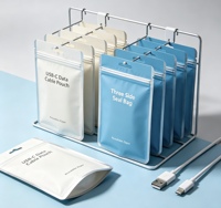 Câble de charge USB, accessoires, sac refermable à trois côtés, matériau MOPP, impression numérique, étui de téléphone personnalisé