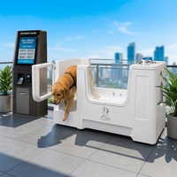 Stasiun Cuci Anjing Transparan Ergonomis untuk Anjing Ras Berat dengan Monitor Walk-in