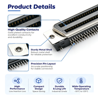 Connecteur D-Sub 50 broches haute densité à montage sur circuit imprimé avec boîtier métallique pour applications industrielles (OEM/ODM)