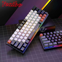 Yeaibo Combos Lipat Sprache Tastatur zum Anschluss von Import Hongtu beheiztes Glas 75 leuchtende Genchin Impact Gamin Gaming-Tastatur