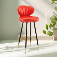 Chaise de bar pivotante en acier inoxydable de style nordique, tabouret haut moderne et simple pour la maison, dossier de luxe léger pour îlot de cuisine
