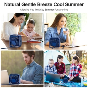 Mini ventilateur USB portable, ventilateur électrique personnel <span class=keywords><strong>de</strong></span> bureau, ventilateurs <span class=keywords><strong>de</strong></span> <span class=keywords><strong>table</strong></span> debout pour la pièce, 3 vitesses <span class=keywords><strong>de</strong></span> vent, 360° rotatif pour le camping, silencieux - Product Image 6