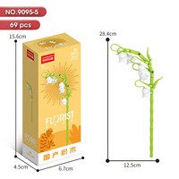 Bouquet de fleurs roses Lelebrothers, blocs de construction, pièces individuelles, MOC, décoration végétale, modèle de tournesol, briques, jouets, cadeaux