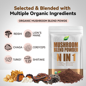 OEM hỗn hợp mushruoom bột pha trộn maitake, Chaga, đông trùng hạ thảo, sư tử bờm, ganoderma Reishi Nấm hữu cơ nấm bột - Product Image 4