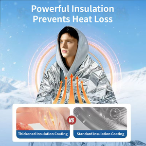 Manta <span class=keywords><strong>de</strong></span> Emergencia <span class=keywords><strong>de</strong></span> Aluminio, Resistente al Calor, Impermeable, con Aislamiento Térmico, Certificación CE, Hipoalergénica, para Dormir - Product Image 6