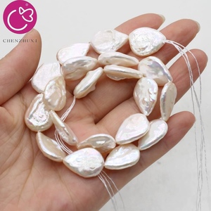 Bán Buôn Kích Thước Lớn Tự Nhiên Baroque Trắng Ngọc Trai Nước Ngọt Hạt Chuỗi Sợi Đối Với Trang Sức Làm - Product Image 1